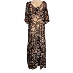 Band of Gypsies Boho Floral Maxi Dress, Size Med